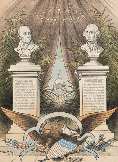Two Old-Time Standard-Bearers of Public Morality. Chromolithograph